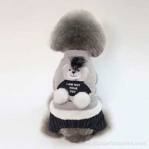 Soft Handsome Bear Cotton Coat Small Dog Clothes